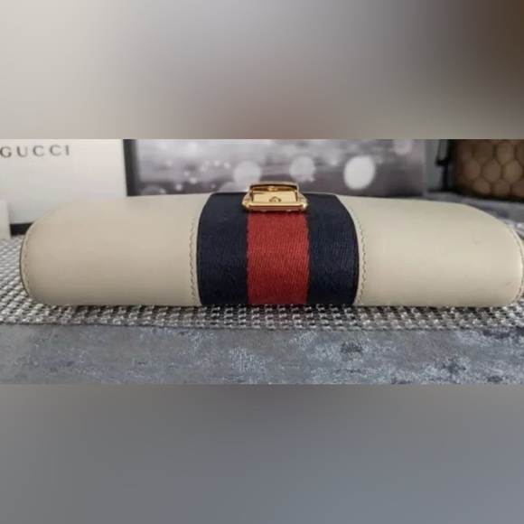 Gucci Sylvie Leather Webbed Long Wallet - Picture 4 of 15